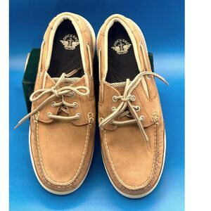 Dockers Beacon Boat shoes Camel Tan suede leather upper 10W Men's pre-owned EUC